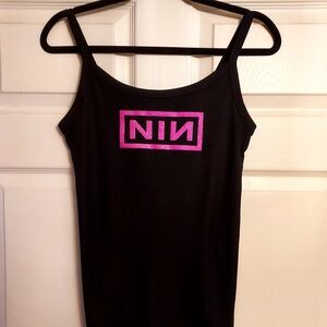 Nine inch nails vintage logo design hot pink glitter vinyl the downward spiral t